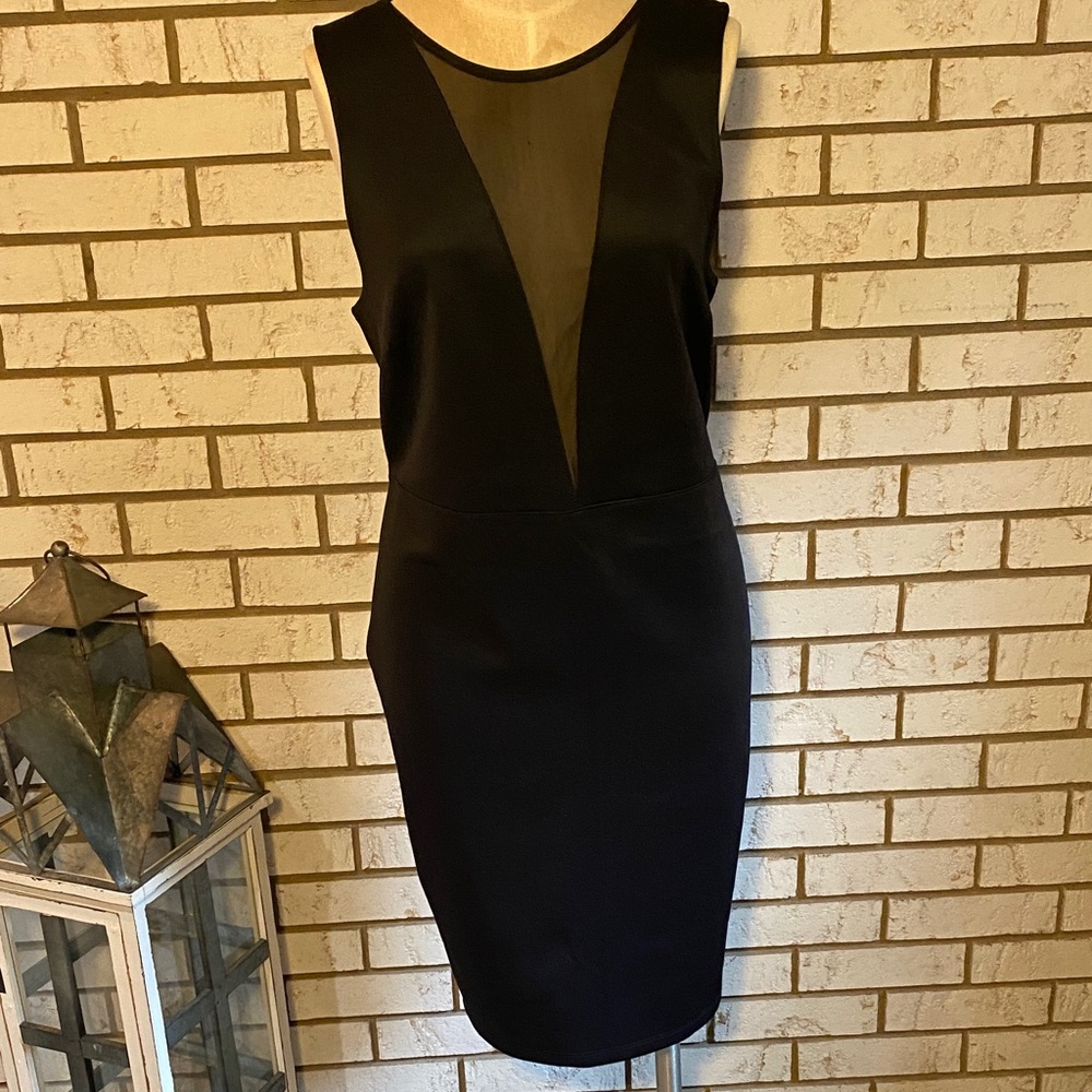 Forever 21 Black Mesh Panel Dress
